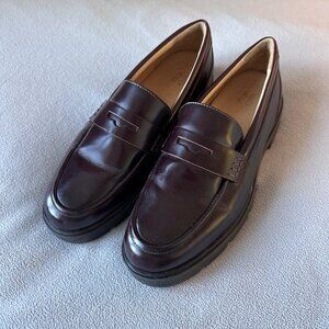 Abeo Loafer Womens 10 Boulevard Penny Loafer Leather Oxblood Lug Sole Comfort